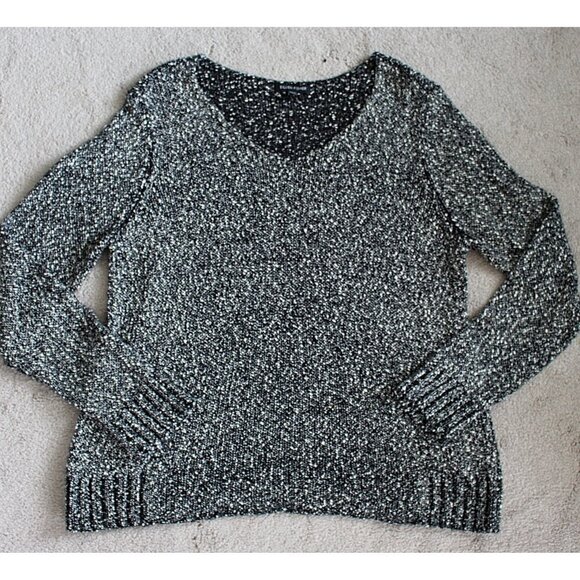 Eileen Fisher - Wrapped Cotton Nubble V-Neck Pullover - Med Oversized - Picture 6 of 9